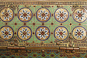Chasse with Christ in Majesty and Apostles, Copper: engraved, chiseled, stippled, gilt; champlevé enamel: blue-black, dark, medium, and light blue; turquoise, green, yellow, red, translucent red, and white, French