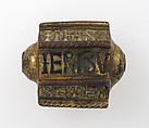 Bead, Hexagonal, Copper-gilt, enamel, Italian