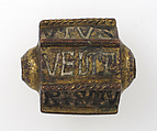 Bead, Hexagonal, Copper-gilt, enamel, Italian