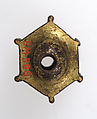 Bead, Hexagonal, Copper-gilt, enamel, Italian