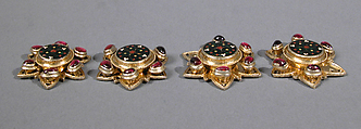 Four Enamel Plaques, Cloisonné enamel, silver-gilt, jewels, French