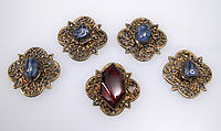Five Jewels, Silver partial-gilt, jewels, French