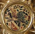 Double Cup, Caspar Beutmüller the Elder, Silver, partially gilded, with a silver medallion and a gold glass medallion, German