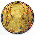 Medallion with Saint Matthew from an Icon Frame, Gold, silver, and enamel worked in cloisonné, Byzantine