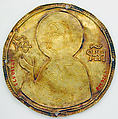 Medallion with the Virgin from an Icon Frame, Gold, silver, and enamel worked in cloisonné, Byzantine
