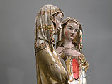 The Visitation, Attributed to Master Heinrich of Constance (German, active in Constance, ca. 1300), Walnut, paint, gilding, rock-crystal cabochons inset in gilt-silver mounts, German