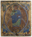 Plaque of Christ in Majesty, Champlevé enamel, copper, French