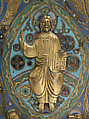 Plaque with Christ in Majesty, Champlevé enamel, copper-gilt, French