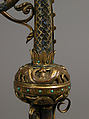 Head of a Crozier with Saint Michael Slaying the Dragon, Champlevé enamel, copper-gilt, glass paste, French