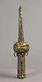 Head of a Crozier with Saint Michael Slaying the Dragon, Champlevé enamel, copper-gilt, glass paste, French