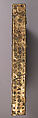 Book Cover with Crucifixion Panel, Elephant ivory, champlevé enamel, copper gilt on wood support, French
