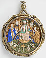 Pendant Medallion with the Last Judgment, Ivory, paint, and silver-gilt mount, French