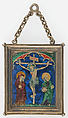 Pendant with the Crucifixion, Basse taille enamel, silver-gilt, French (?)