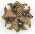 Horse Bridle or Belt Ornaments, Gilt copper or copper alloy and cloisonné enamel, Spanish