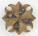 Horse Bridle or Belt Ornaments, Gilt copper or copper alloy and cloisonné enamel, Spanish
