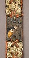 Belt with Profiles of Half-Length Figures, Basse taille enamel, silver-gilt, mounted on textile belt, Italian