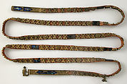 Belt with Profiles of Half-Length Figures, Basse taille enamel, silver-gilt, mounted on textile belt, Italian