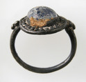 Finger Ring, Silver, glass cabochon, Frankish