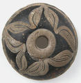 Flattened Hemispherical Bead, Earthenware, glaze, Frankish