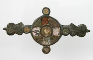 Flat Brooch, Champlevé enamel, Copper alloy, Roman