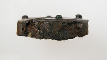 Disk Brooch, Silver-gilt, paste or garnet, iron core, metal foil, Frankish