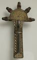 Bow Brooch, Gilded silver, niello, garnet, and iron pin, Frankish