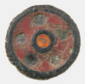 Flat Button, Champlevé enamel, copper alloy, Roman