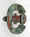 Belt Tongue and Oval Loop from a Buckle, Silvered Copper alloy, Frankish