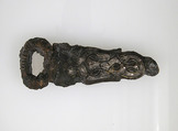Belt Buckle Loop, Iron, silver and brass inlay, Frankish