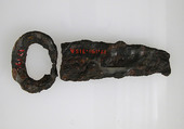 Loop and Plate of a Belt Buckle, Iron, silver and brass inlay, Frankish