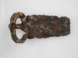 Belt Buckle, Iron, with silver and brass inlay, Frankish