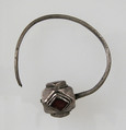 Earring, Silver, garnet or glass paste, Frankish