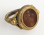 Finger Ring, Gold, intaglio, Italian