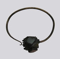 Earring, Copper alloy, silver, glass paste, Frankish