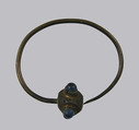 Earring, Gilded copper alloy (?) and glass paste cabochons, Frankish