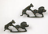 Animal-Shaped Brooch, Champlevé enamel, bronze, gold, Roman