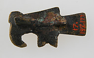 Bird-Shaped Brooch, Copper with gilt surface; blue glass, Frankish