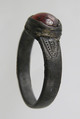 Finger Ring, Silver, garnet or glass paste cabochon, Frankish