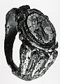 Finger Ring, Copper alloy, partial gilt, mock intaglio, European
