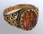 Finger Ring, Gold, carnelian intaglio, East Germanic