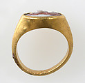 Finger Ring, Gold, red & white cameo, European
