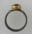 Finger Ring, Silver, gold bezel, glass cabochon, Frankish