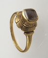 Finger Ring, Gold, glass paste, Frankish
