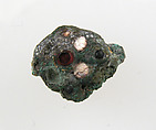 Finger Ring, Copper alloy, glass paste, partial gilt, meersham or cuttlefish bone, Frankish