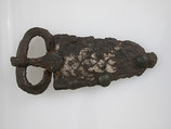 Belt Buckle, Iron, silver inlay, bronze, Frankish or Burgundian
