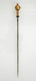 Hairpin, Silver, with gold head, glass paste, Frankish