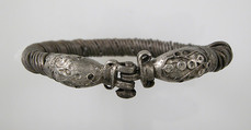 Bracelet, Silver, garnet or glass paste eyes, Roman