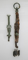 Dagger, Iron (dagger), copper alloy (ring), silver, Late Roman