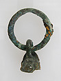 Dagger, Iron (dagger), copper alloy (ring), silver, Late Roman