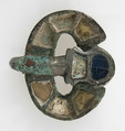 Buckle, Silvered copper alloy, glass paste, Frankish